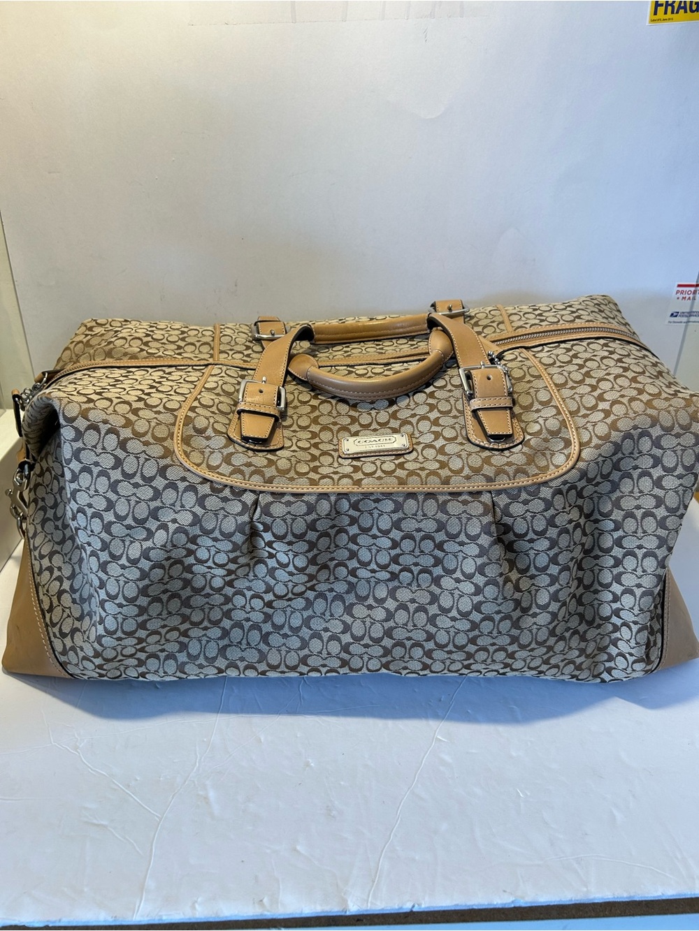 Coach Tan & Khaki Signature Canvas Duffel